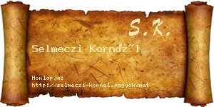 Selmeczi Kornél névjegykártya