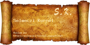Selmeczi Kornél névjegykártya