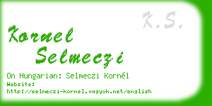 kornel selmeczi business card